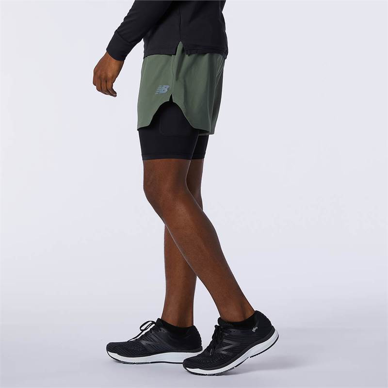 New Balance Mens Q Speed Fuel 2-in-1 5in Shorts-2